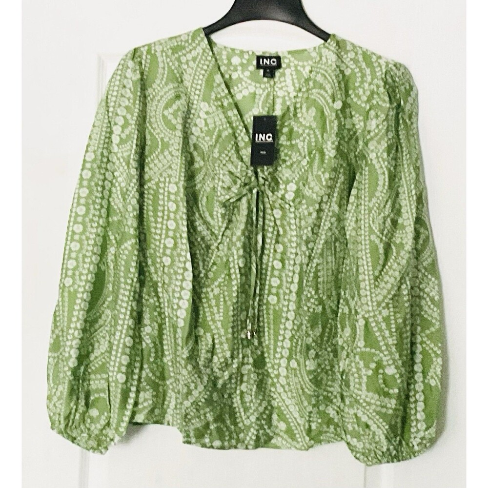 International Concepts Women's Plus Size Keyhole Blouse, Size 0X Green NWT